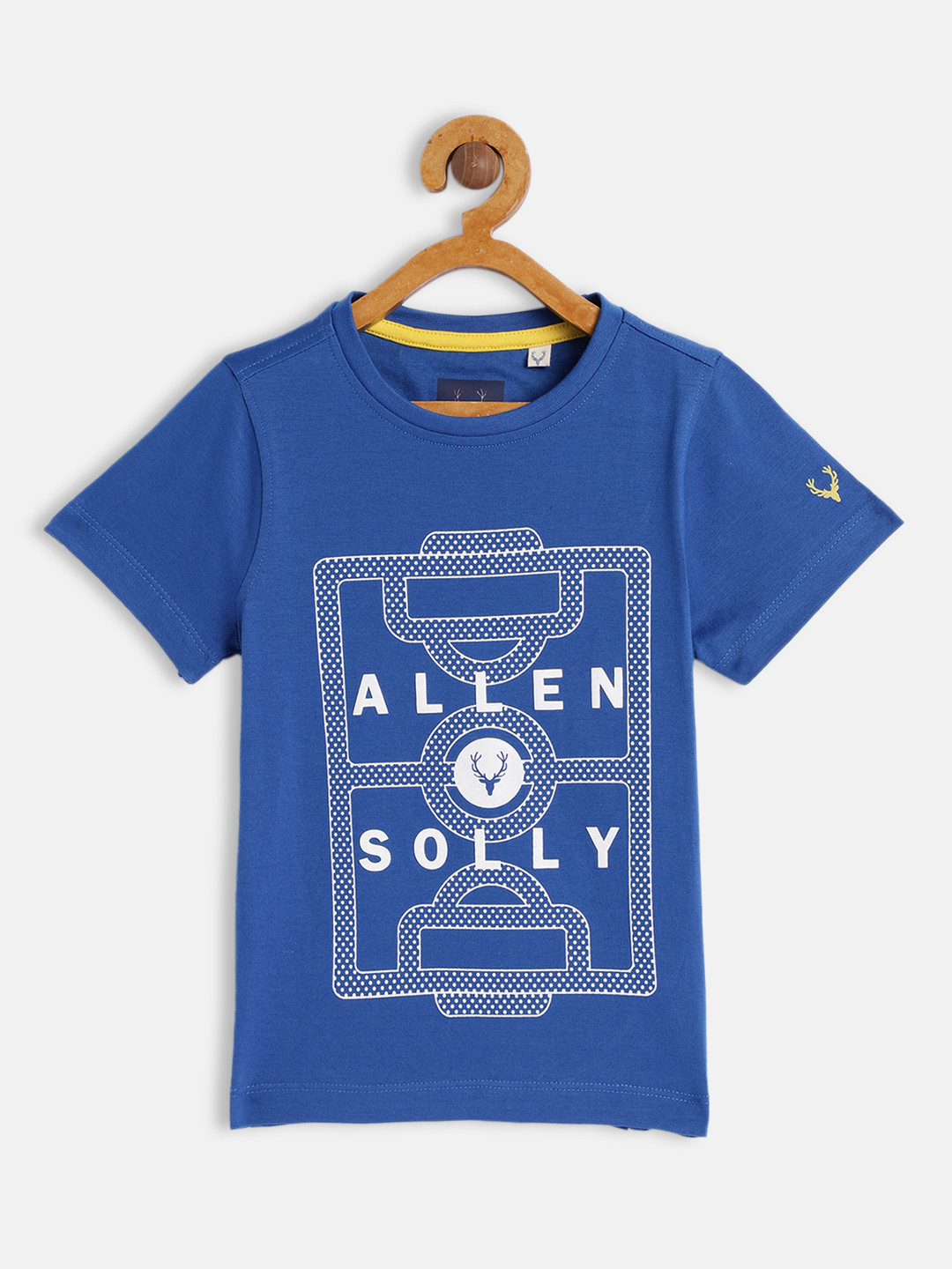 

Allen Solly Junior Boys Blue Brand Logo & Graphic Rubber Print Pure Cotton T-shirt