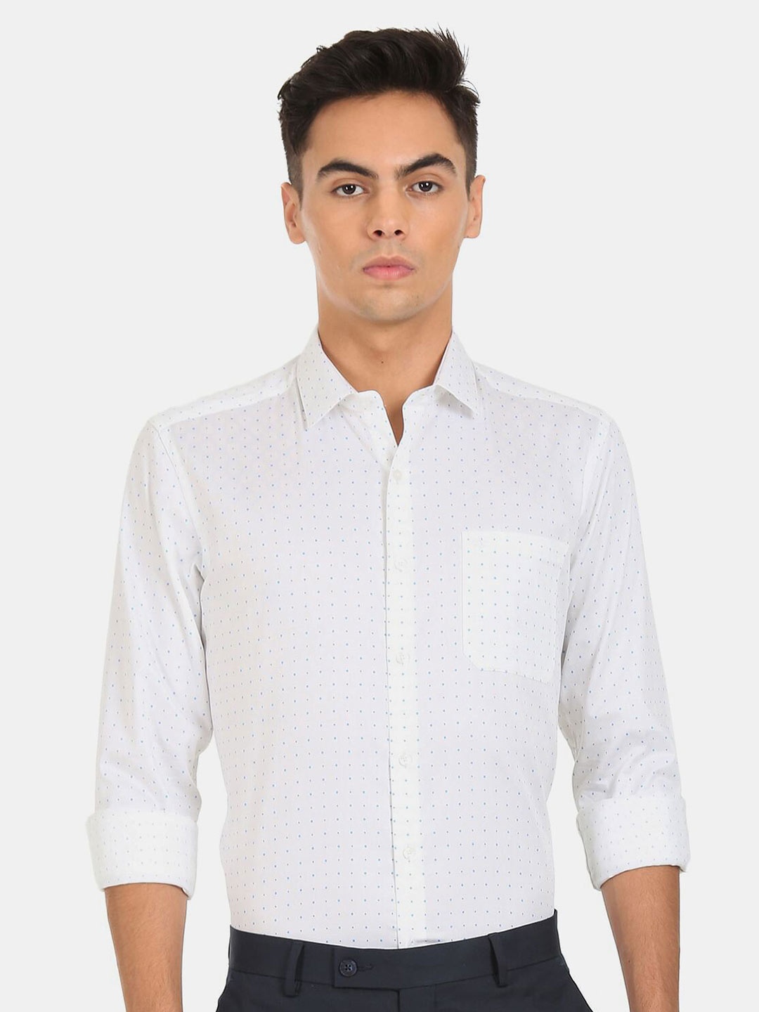 

Arrow Men White Printed Casual Shirt
