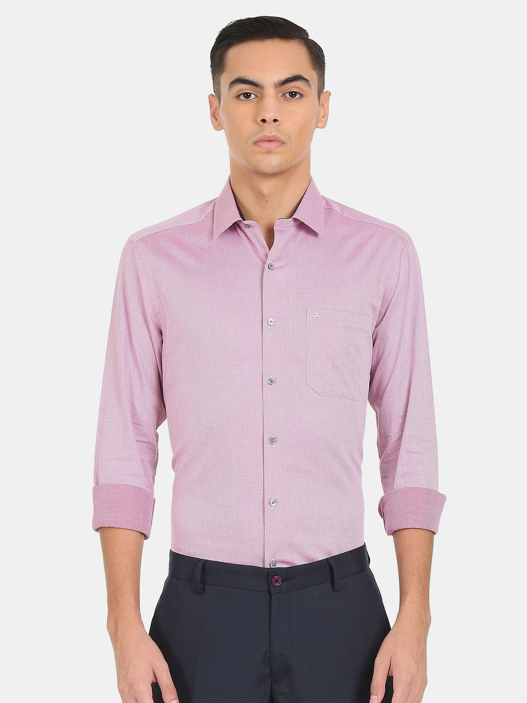 

Arrow Men Mauve Solid Slim Fit Casual Cotton Shirt
