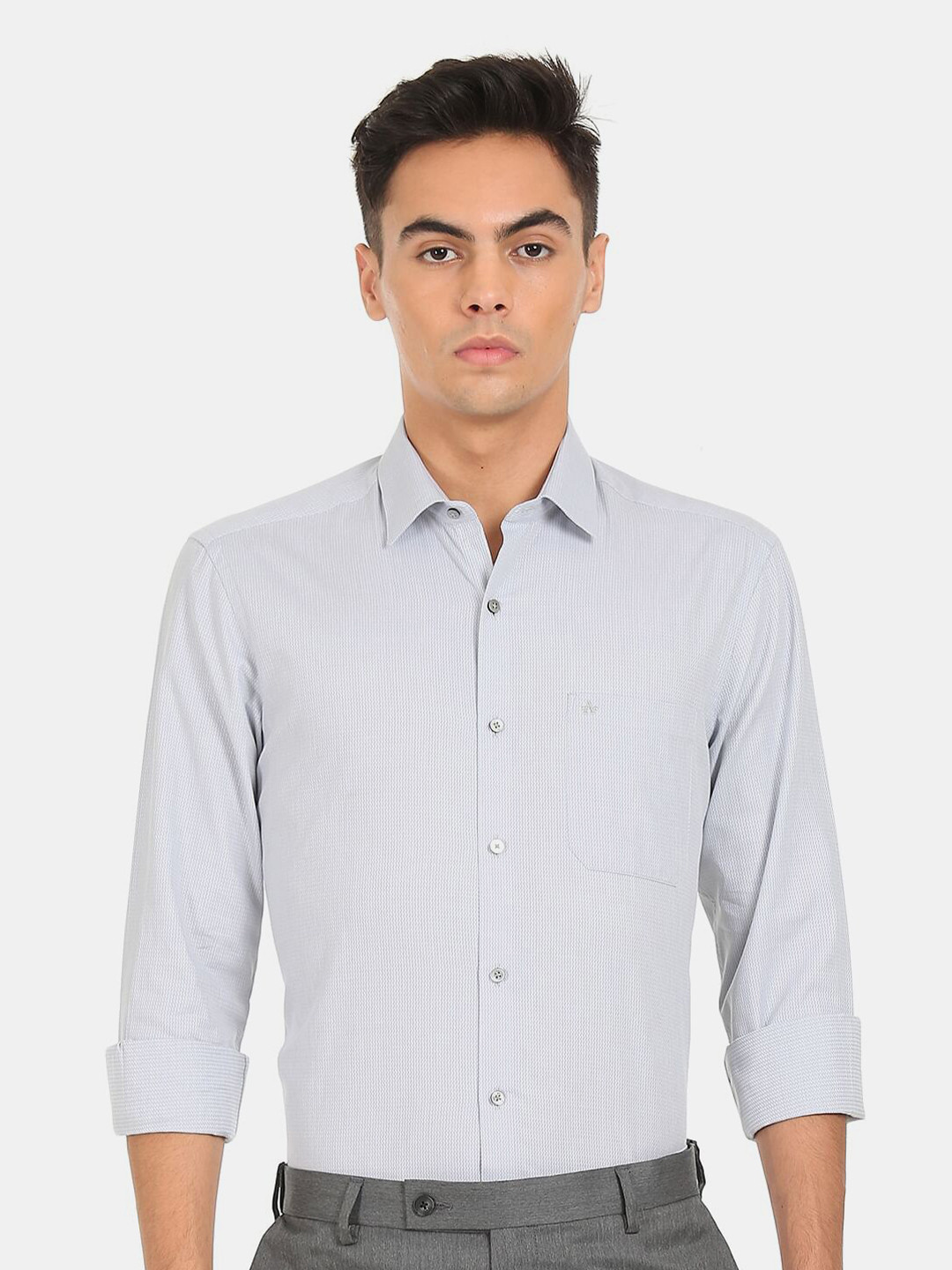 

Arrow Men Grey Cotton Casual Shirt