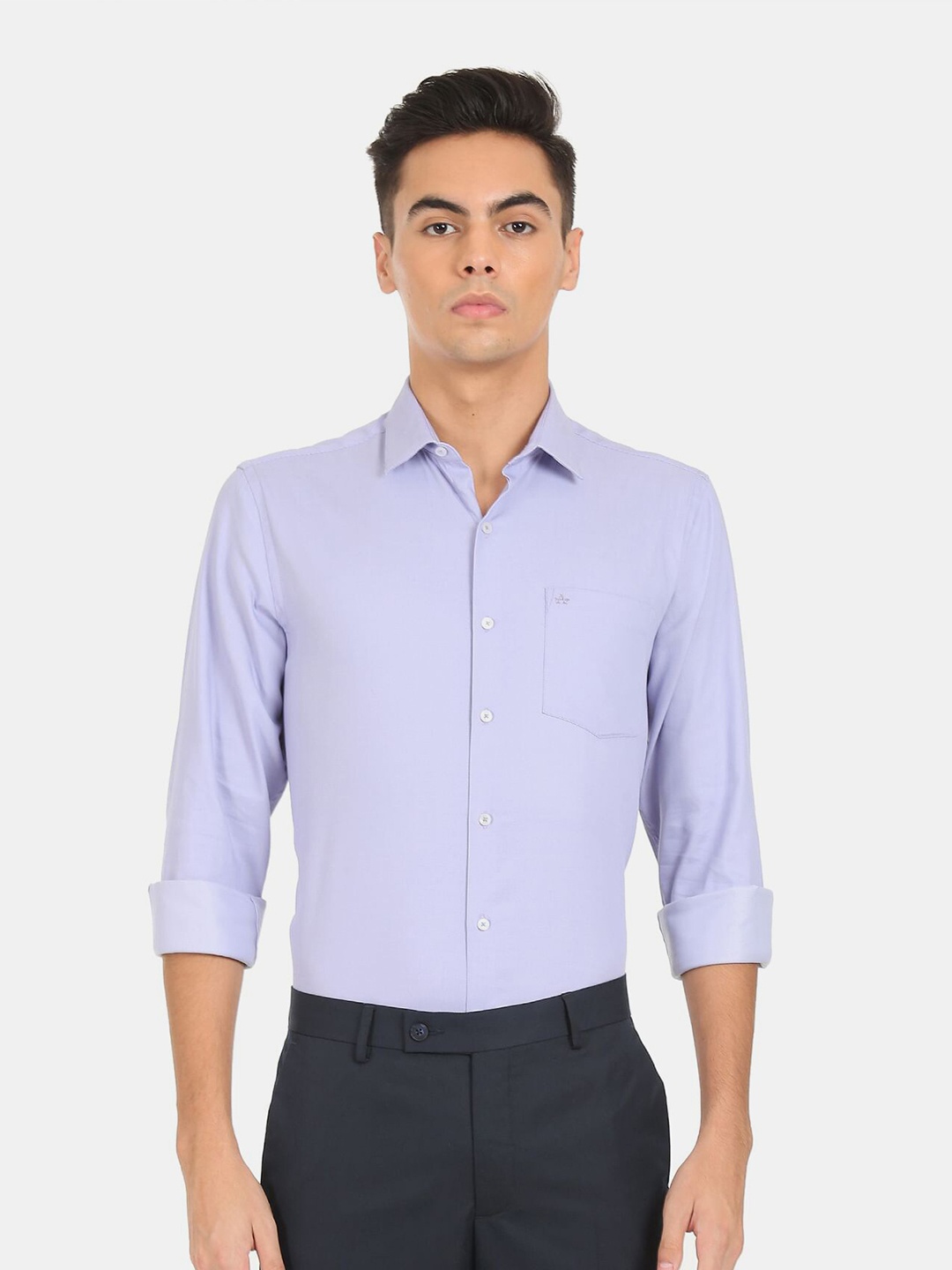 

Arrow Men Purple Spread Collar Formal Shirt