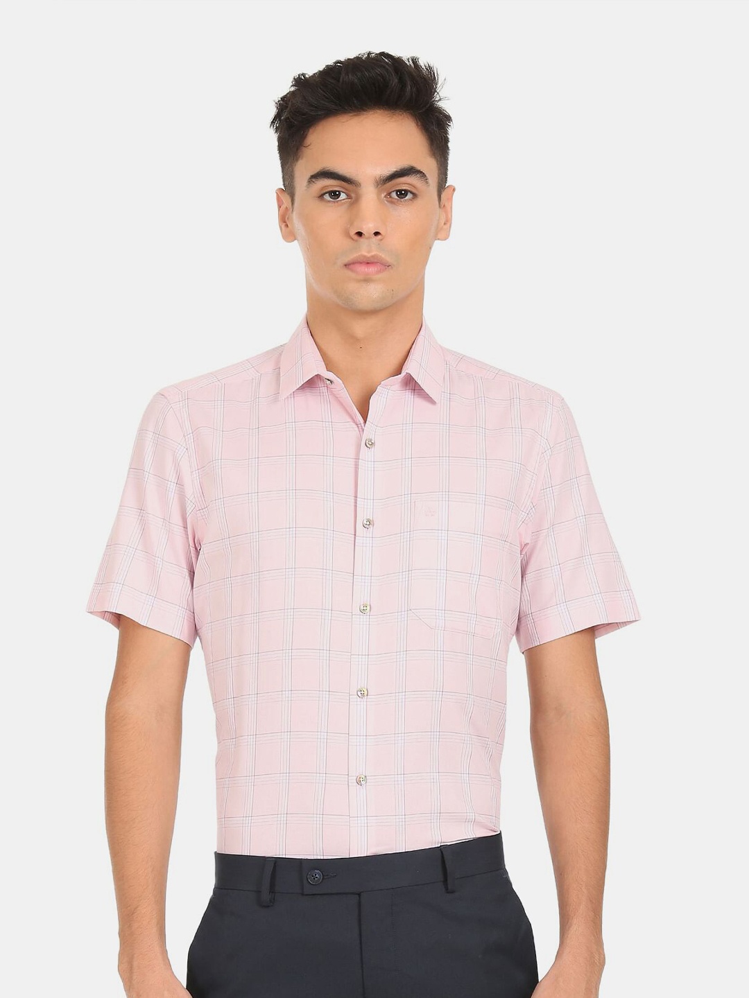 

Arrow Men Pink Checked Formal Shirt