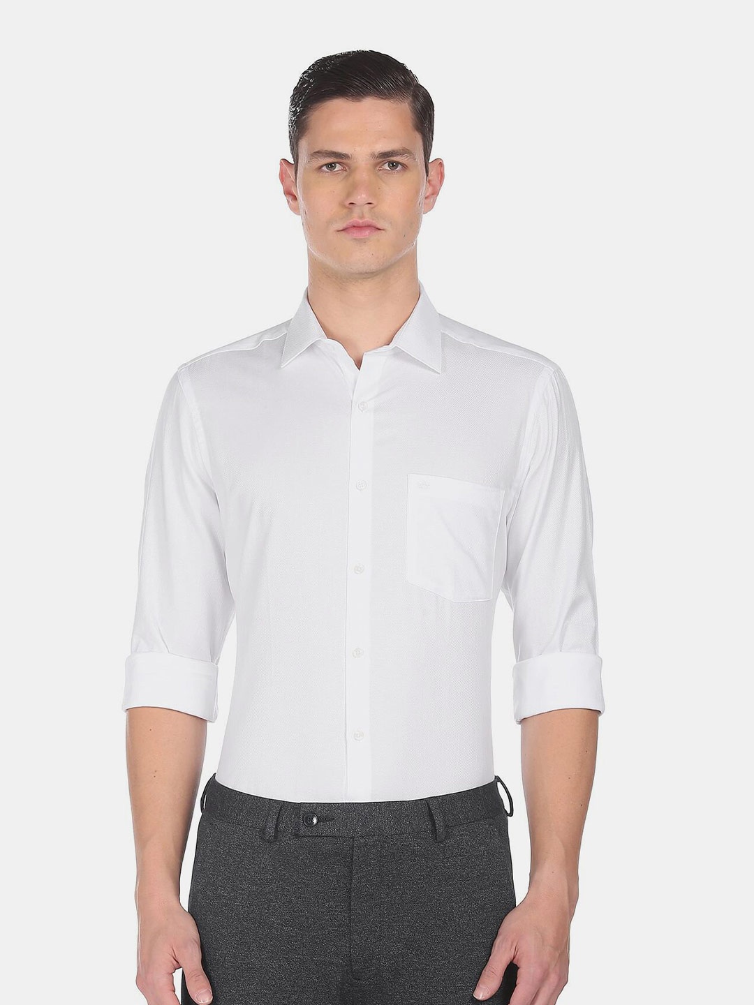 

Arrow Men White Solid Formal Shirt