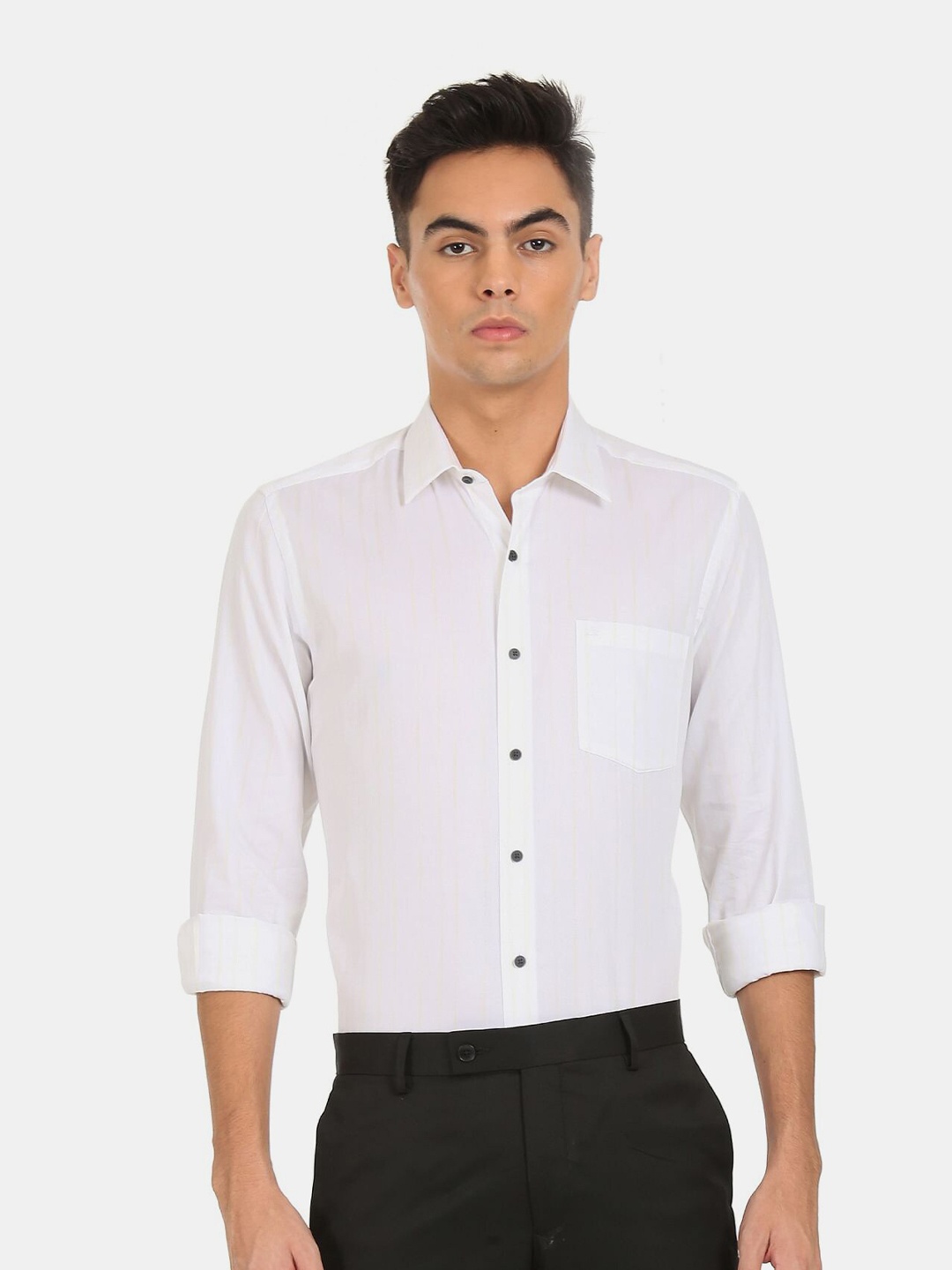 

Arrow Men White Solid Formal Shirt