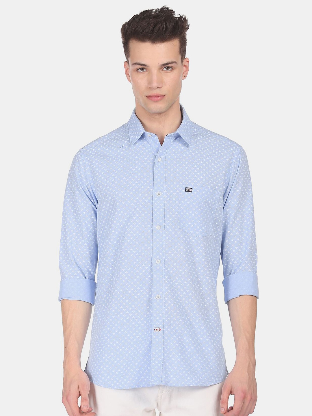 

Arrow Sport Men Blue Micro Printed Regular Fit Casual Shirt