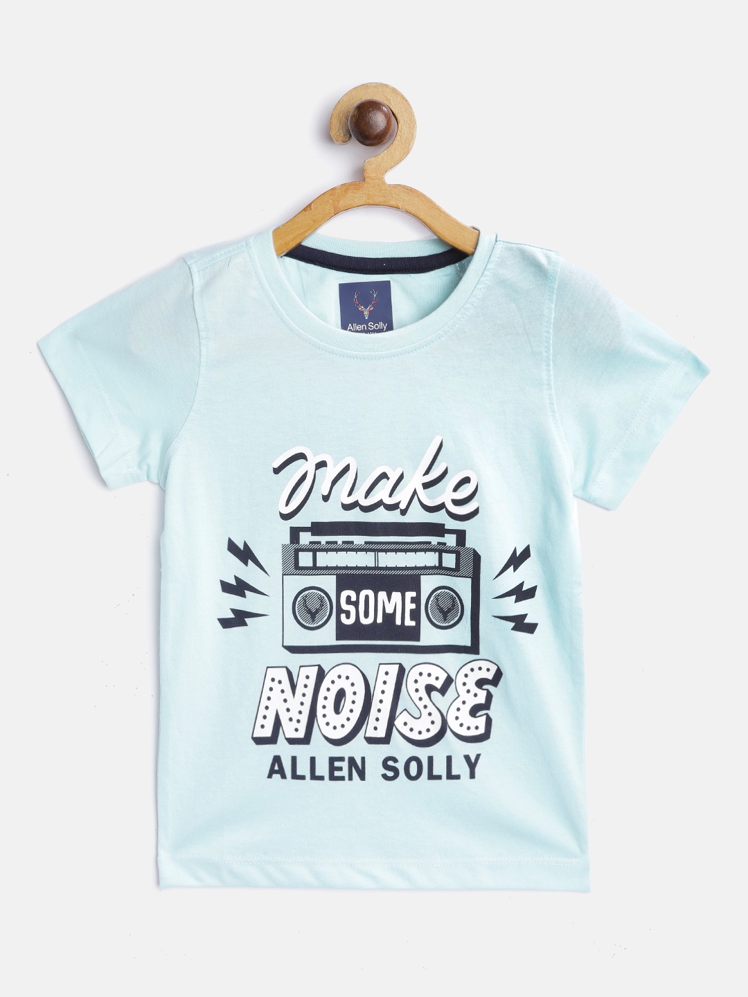 

Allen Solly Junior Boys Blue & White Typography Printed T-shirt