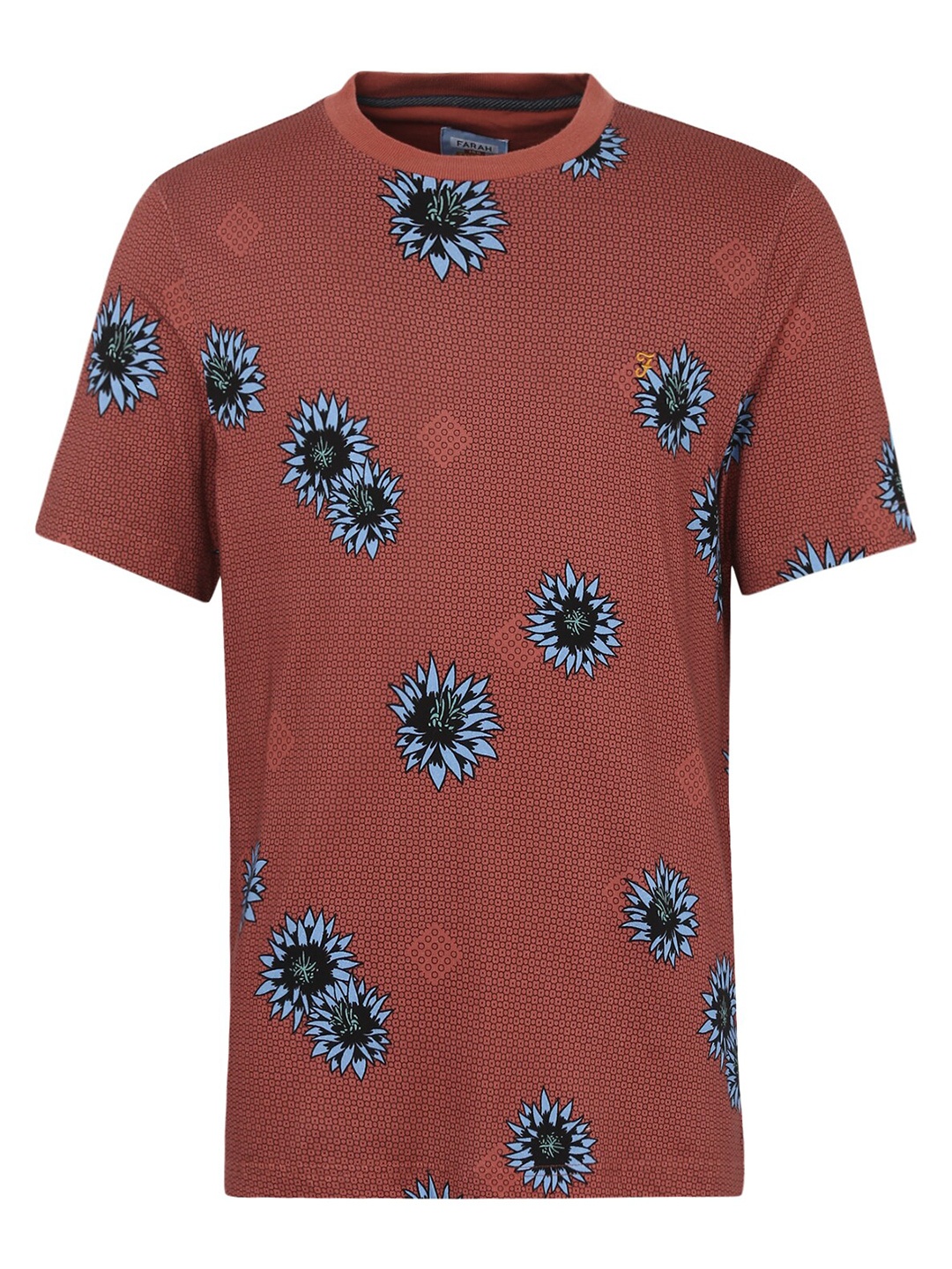 

Farah Men Pink Floral Printed Polo Collar Tropical T-shirt