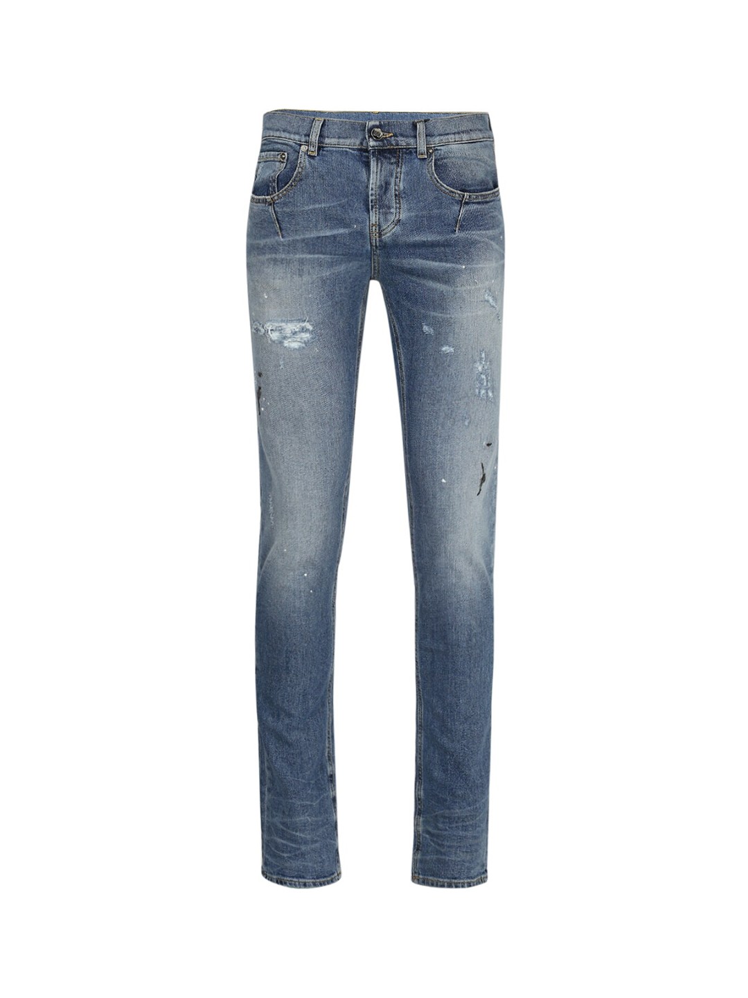 

LH URBAN Men Blue Slim Fit Low Distress Heavy Fade Pure Cotton Jeans