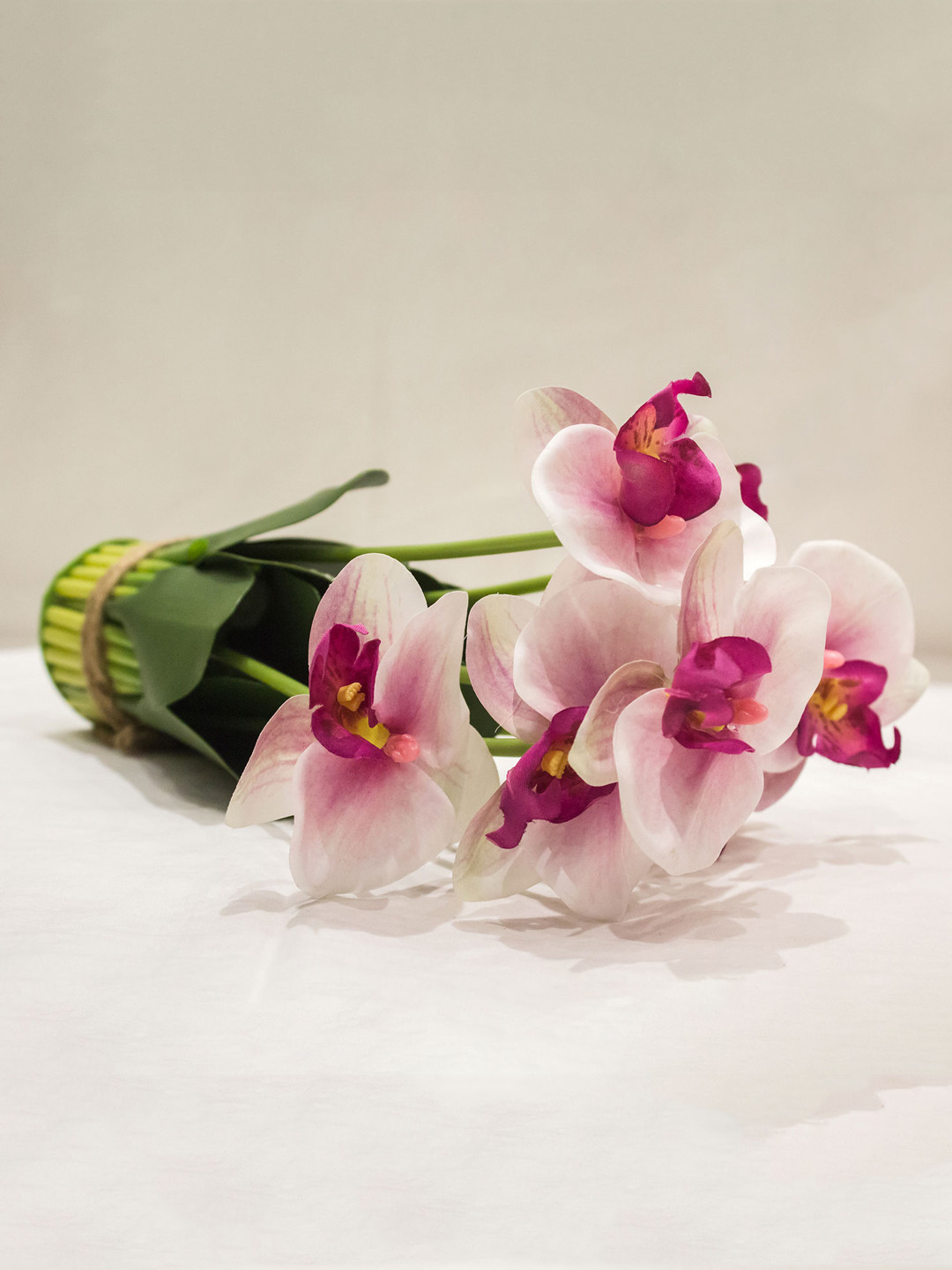 

AMFLIX Pink Artificial Orchid Flowers Bunch Light