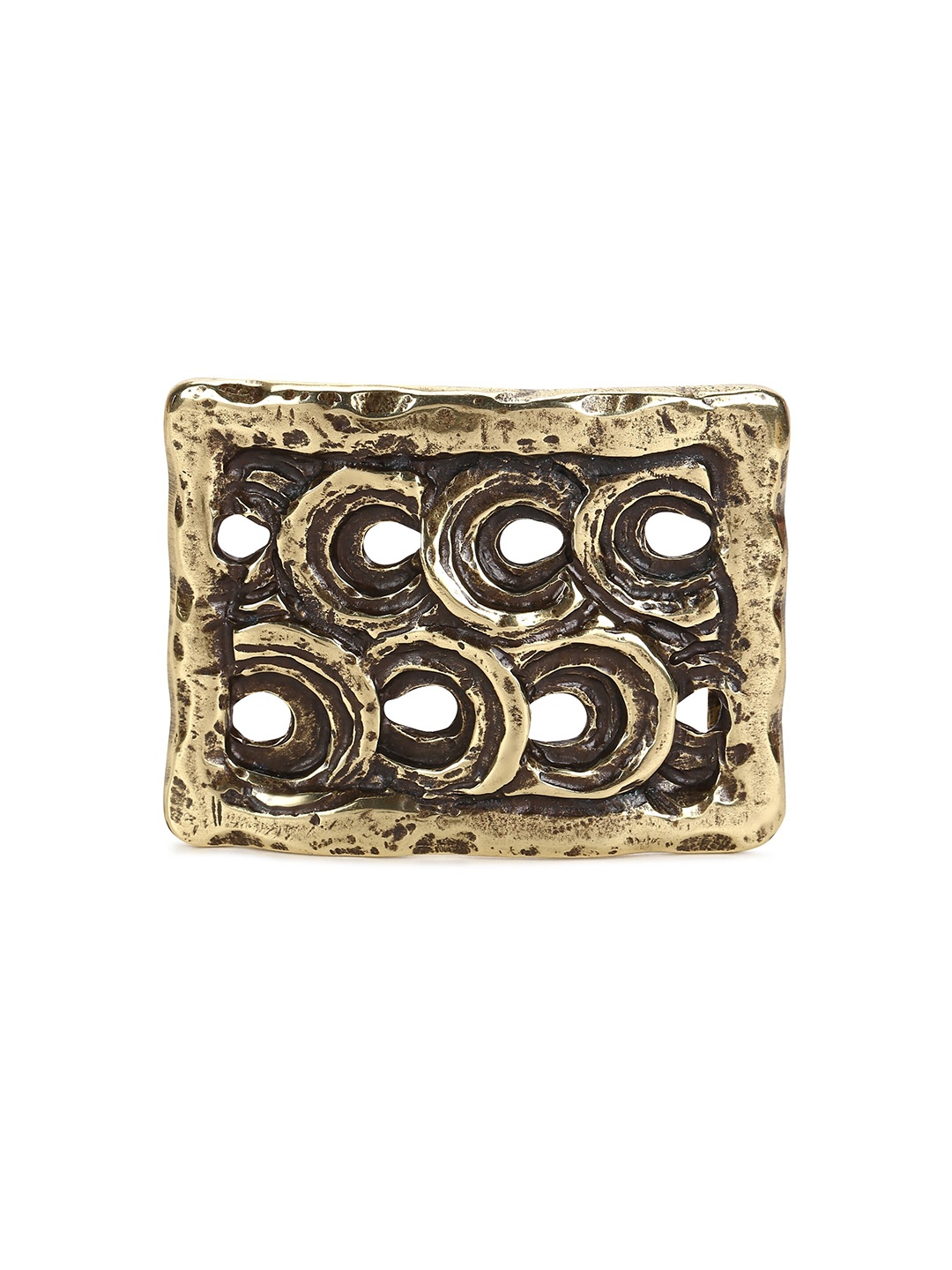 

ELLIOT RHODES Men Gold-Toned Textured 6 Circles Buckle