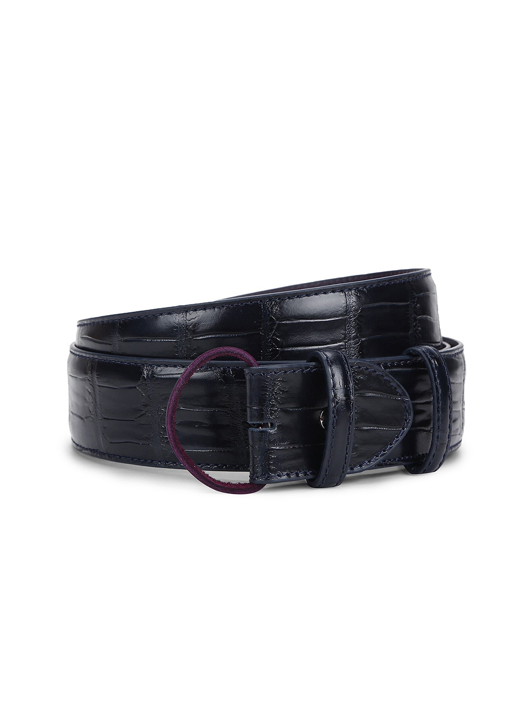 

ELLIOT RHODES Men Textured Leather Belt, Navy blue
