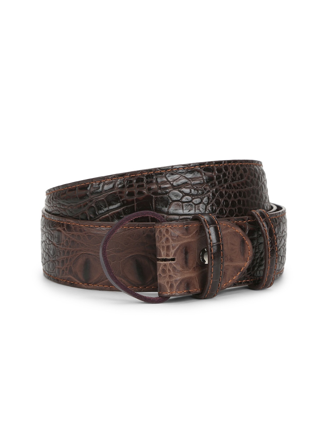 

ELLIOT RHODES Men Brown Textured Leather Belt