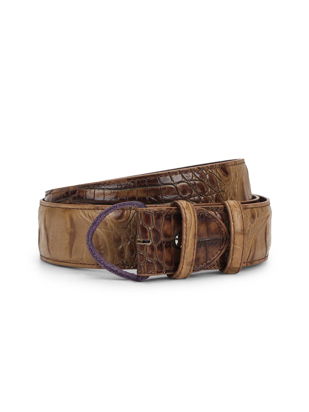 

ELLIOT RHODES Men Textured Leather Belt, Brown