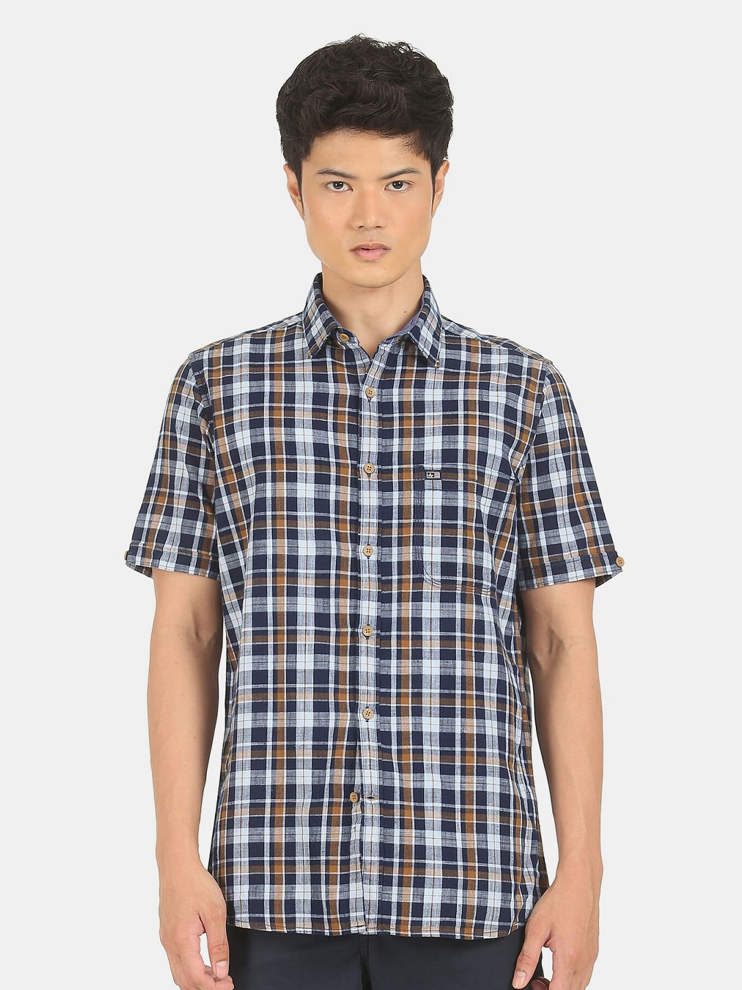 

Arrow Sport Men Blue Tartan Checks Pure Cotton Casual Shirt