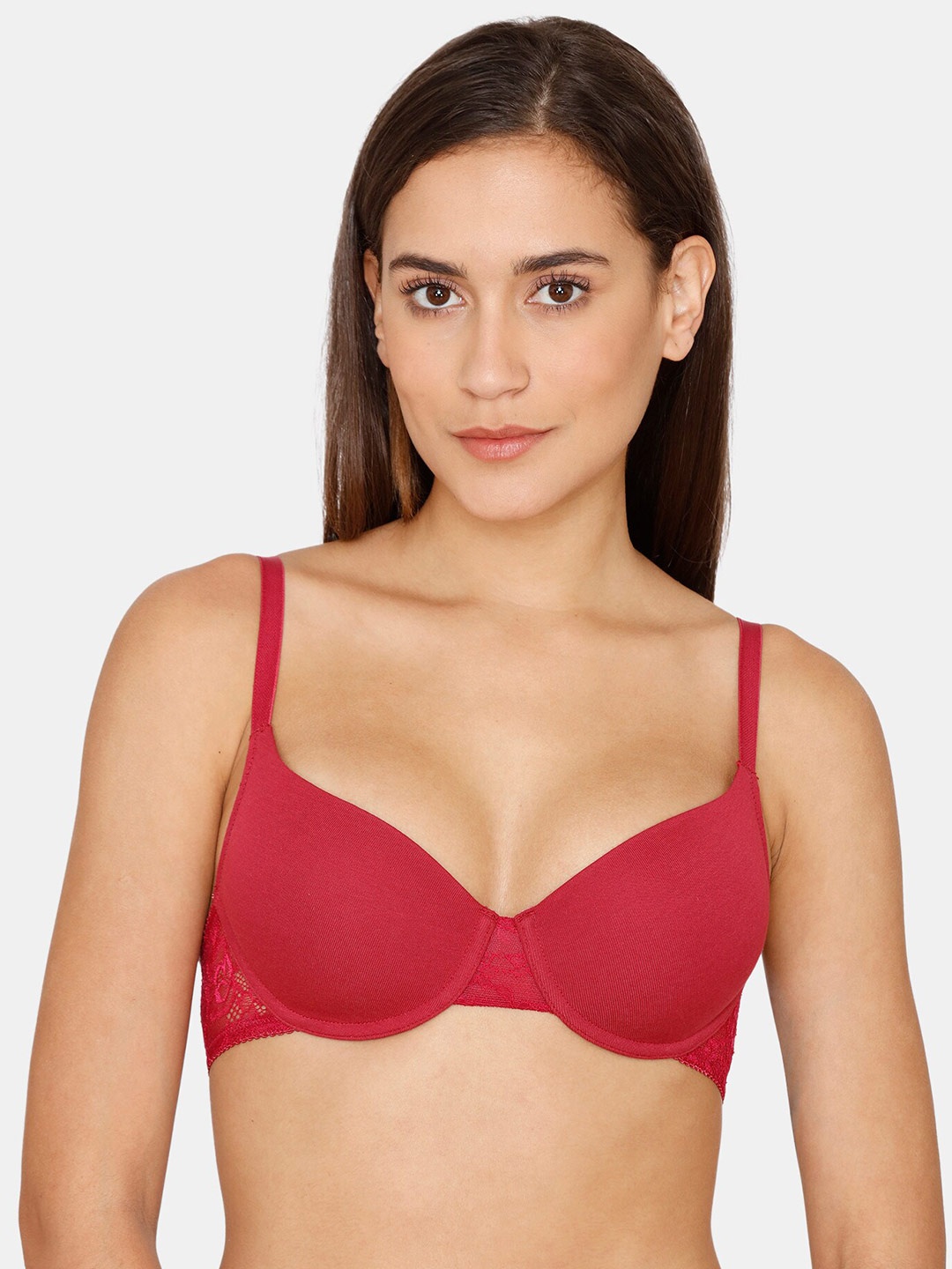 

Zivame Red Solid Underwired Medium Coverage Lightly Padded Push Up Bra