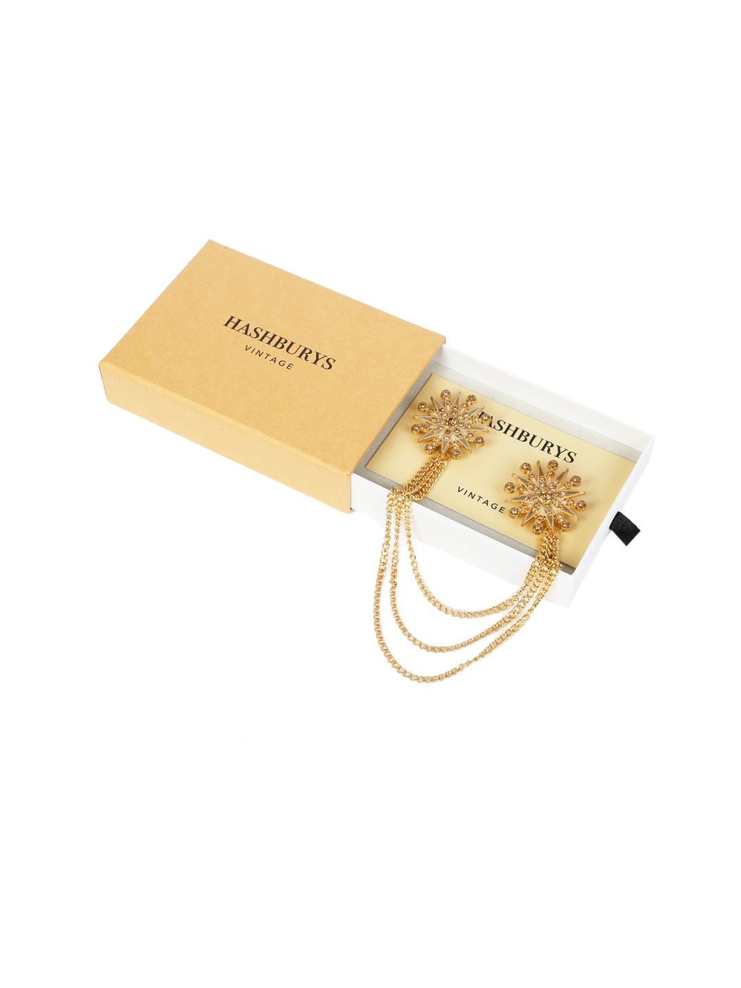 

Hashburys Men Gold-Toned Vintage Gold Chain Brooch