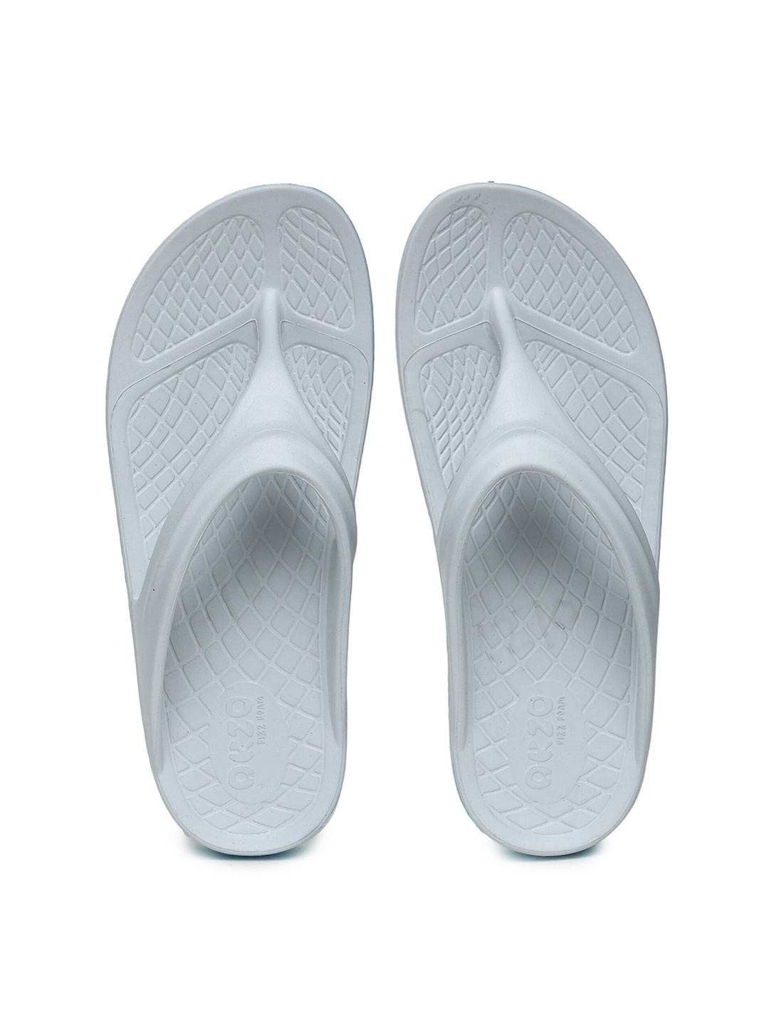 

ABROS Women Grey & Blue Rubber Slip-On Flip Flops