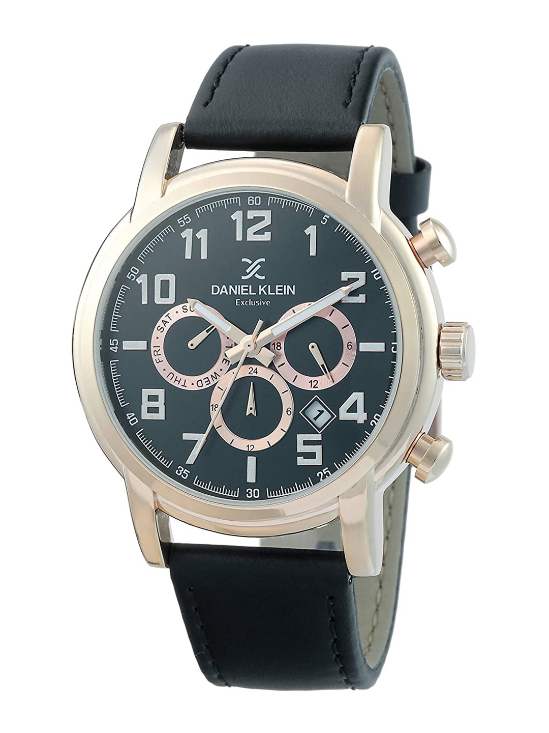 

Daniel Klein Men Silver Dial & Black Leather Straps Analogue Wrist Watch