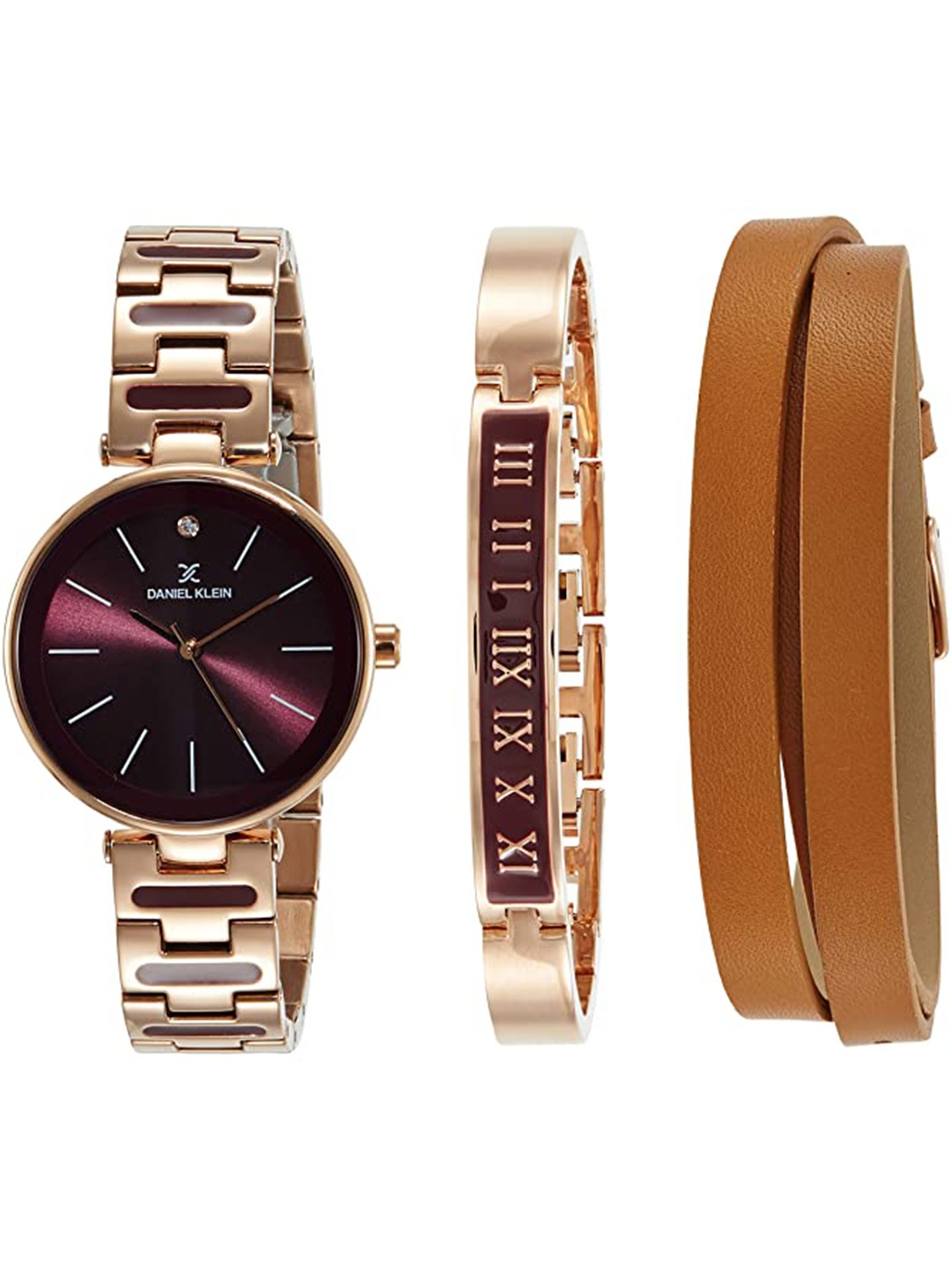 

Daniel Klein Women Pink Dial Analog Watch with Bracelet Gift Set - DK11794-6, Maroon