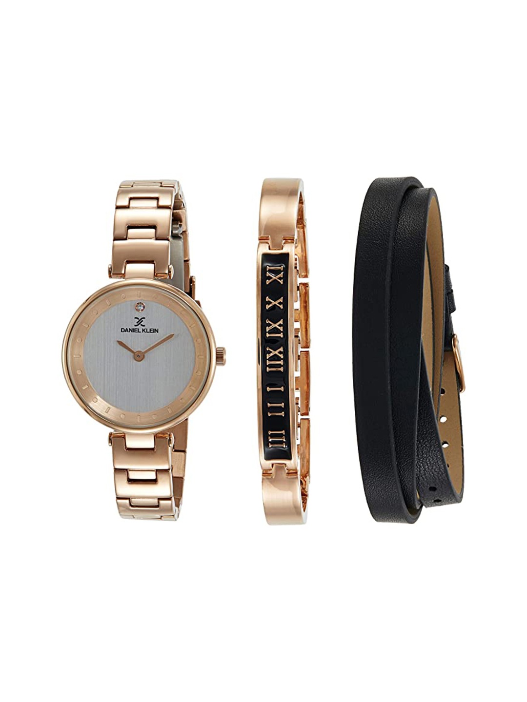 

Daniel Klein Women Silver-Toned Dial & Rose Gold Toned Straps Analogue Watch DK11663-3