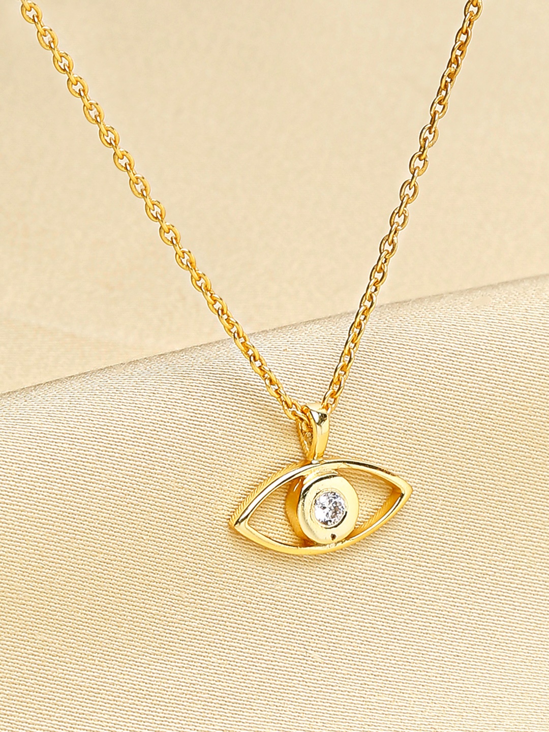 

EK BY EKTA KAPOOR Women G22K Gold Plated White Evils Eye Charm Chain