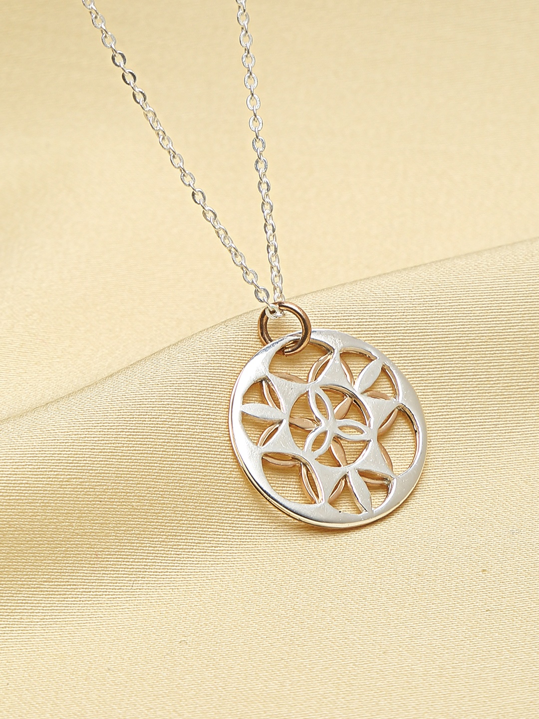 

EK BY EKTA KAPOOR 22K Gold Plated Flower Of Life Necklace, Copper