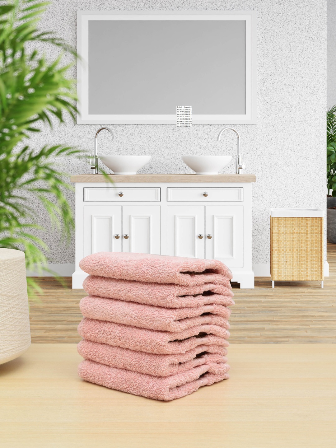 

RANGOLI Peach Coloured Set of 6 Face Towel