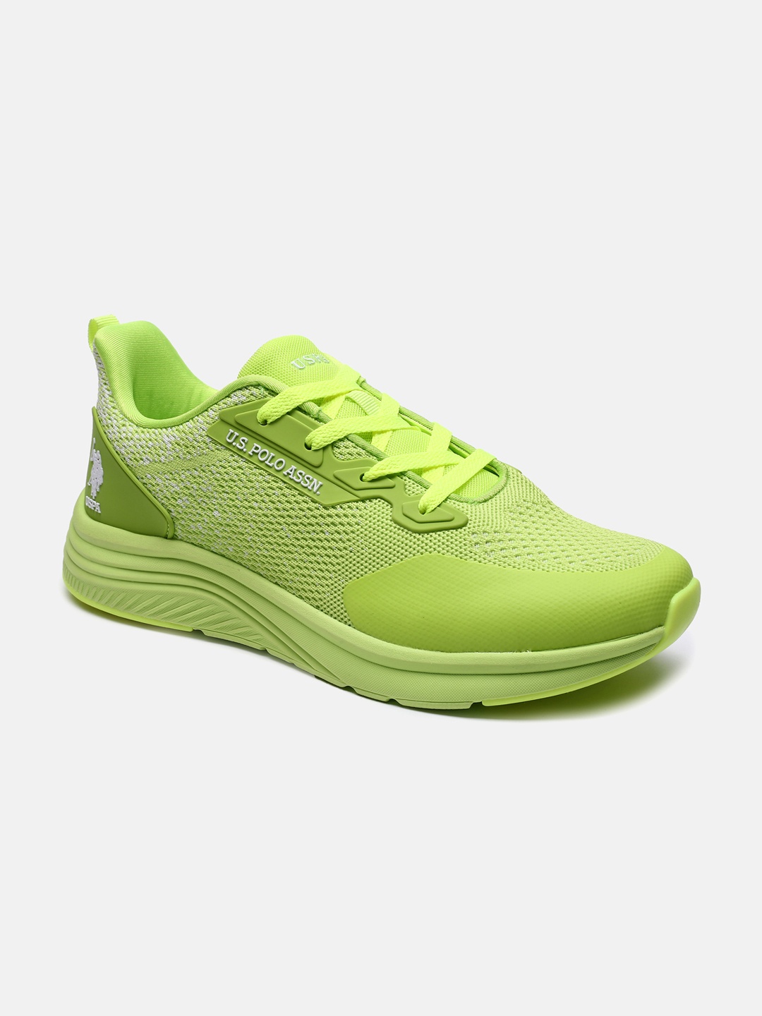 

U.S. Polo Assn. Men Fluorescent Green Textile Walking Shoes