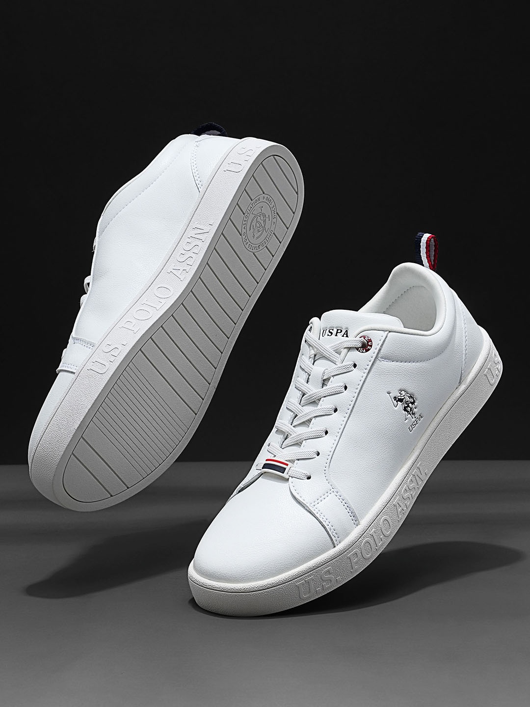 

U.S. Polo Assn. Men White PU Sneakers