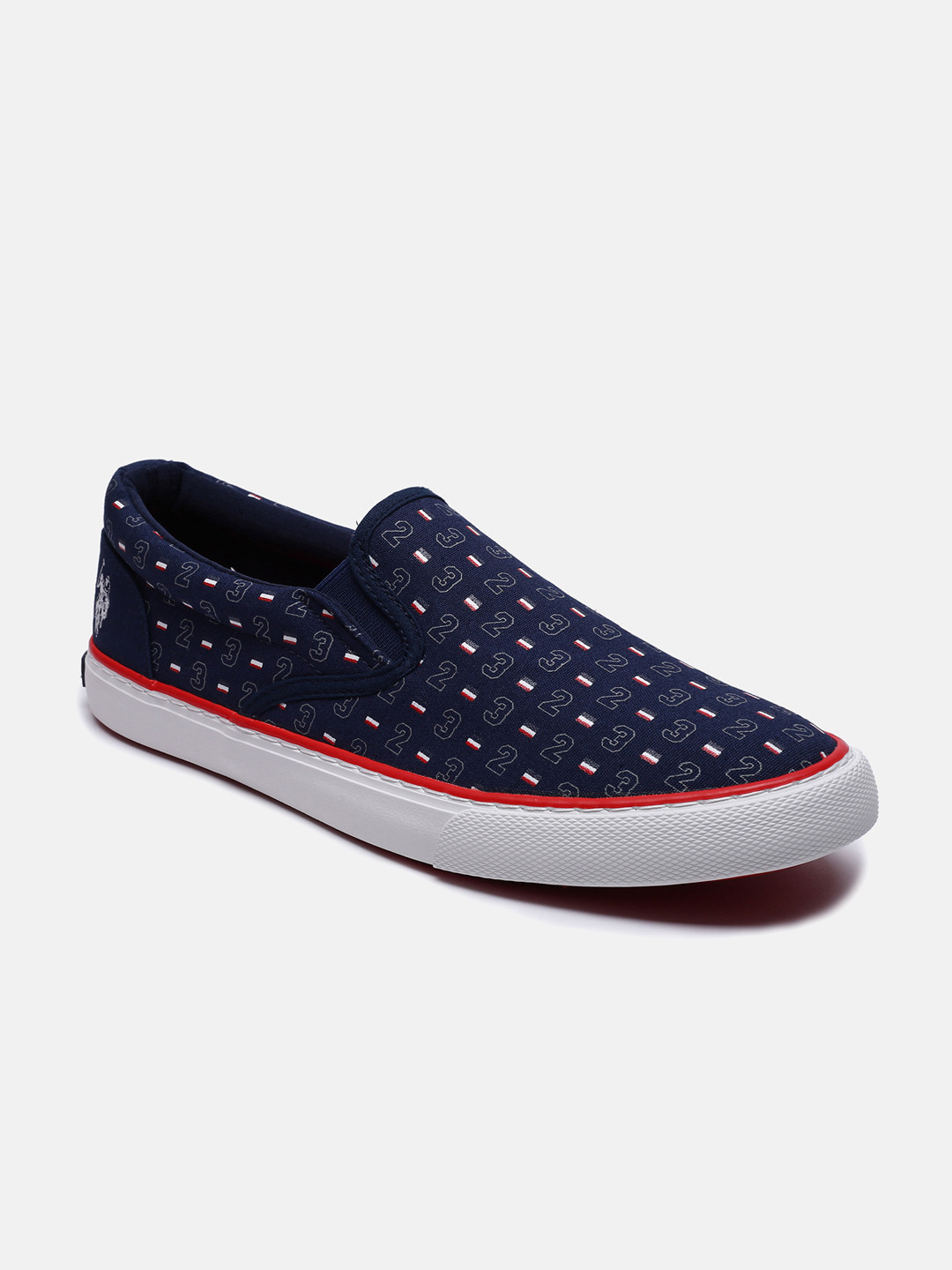 

U.S. Polo Assn. Men Blue Printed Slip-On Sneakers