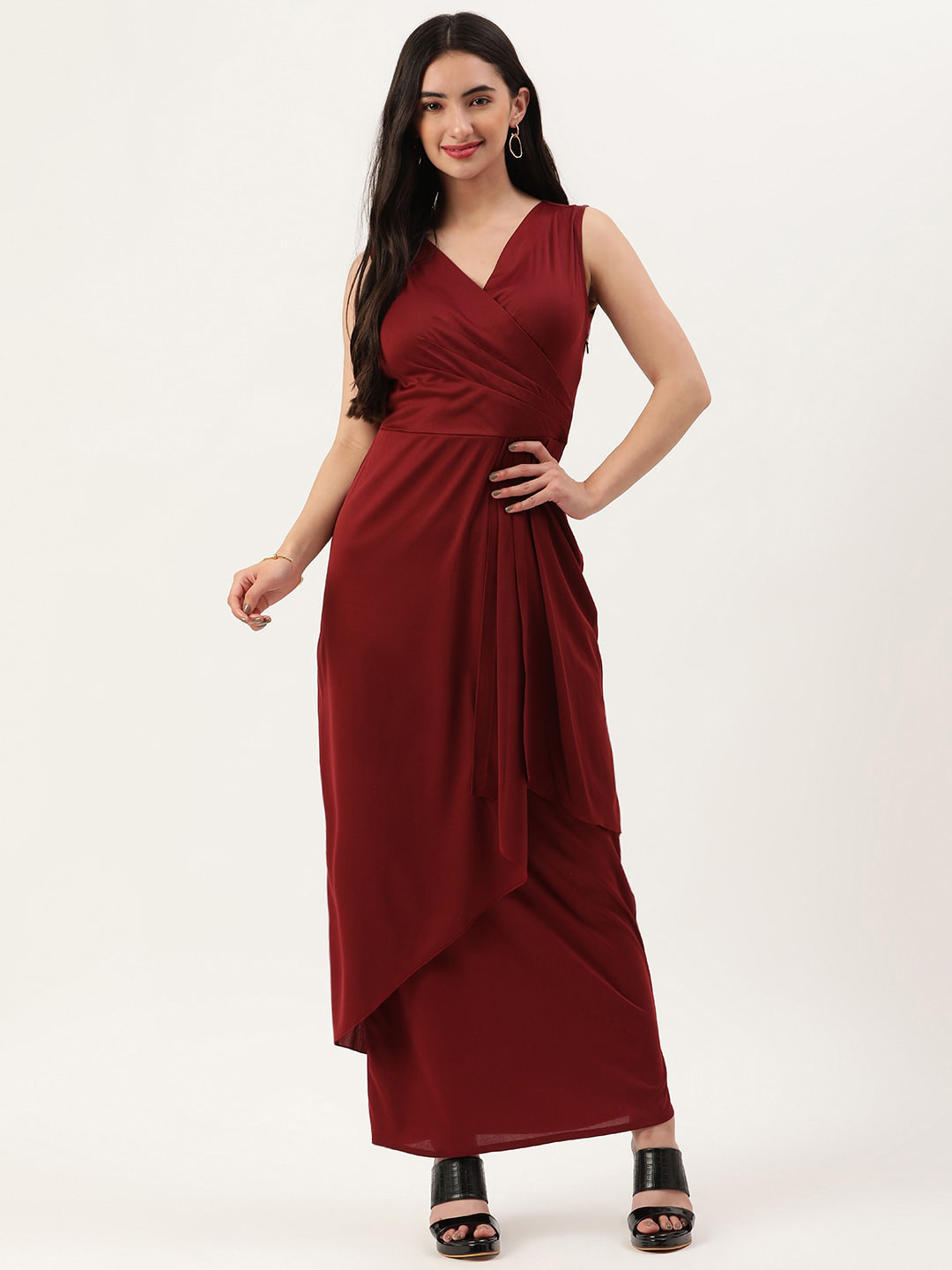 

TRENDY DIVVA Maroon Maxi Dress