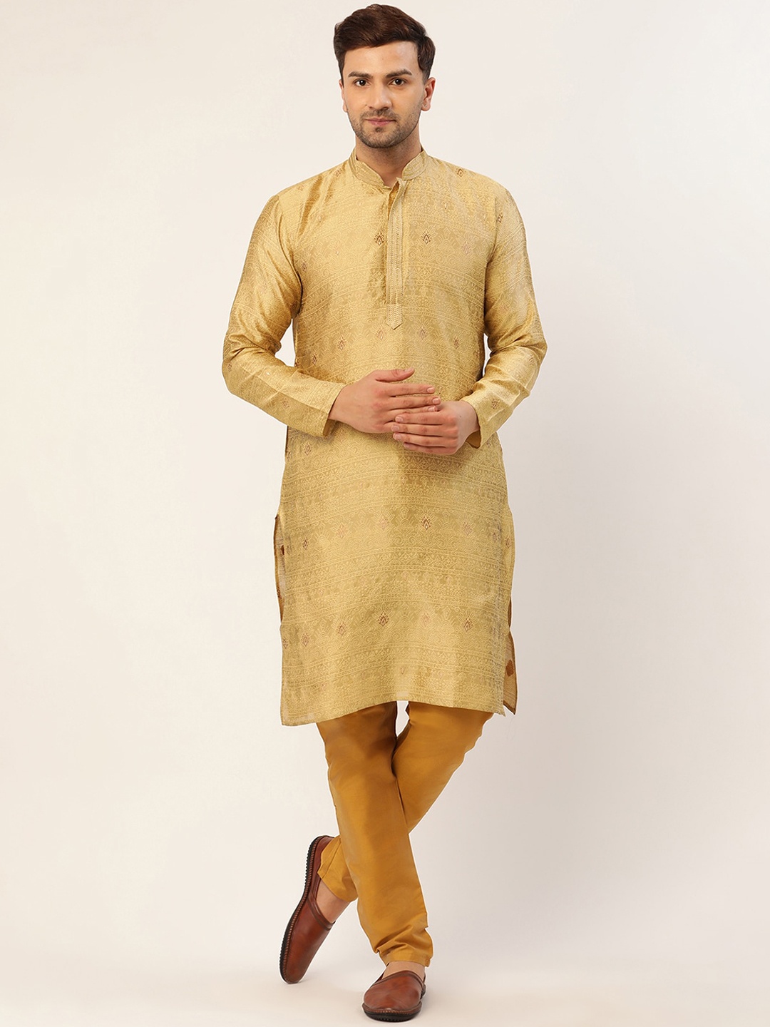 

Jompers Men Gold-Toned Kurta with Pyjamas