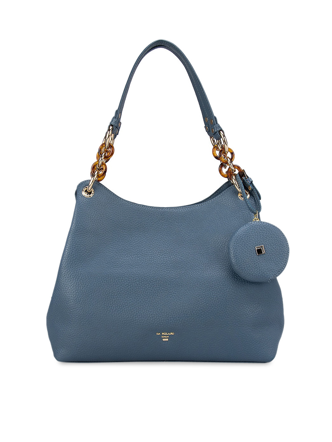 

Da Milano Women Blue Leather Structured Hobo Bag