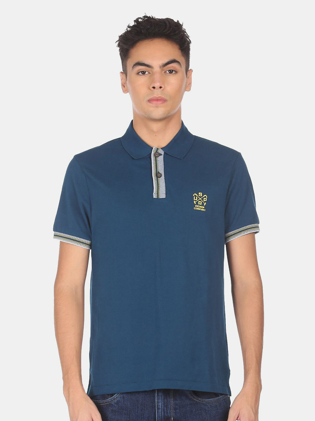 

U.S. Polo Assn. Denim Co. Denim Co. Men Green Polo Collar T-shirt