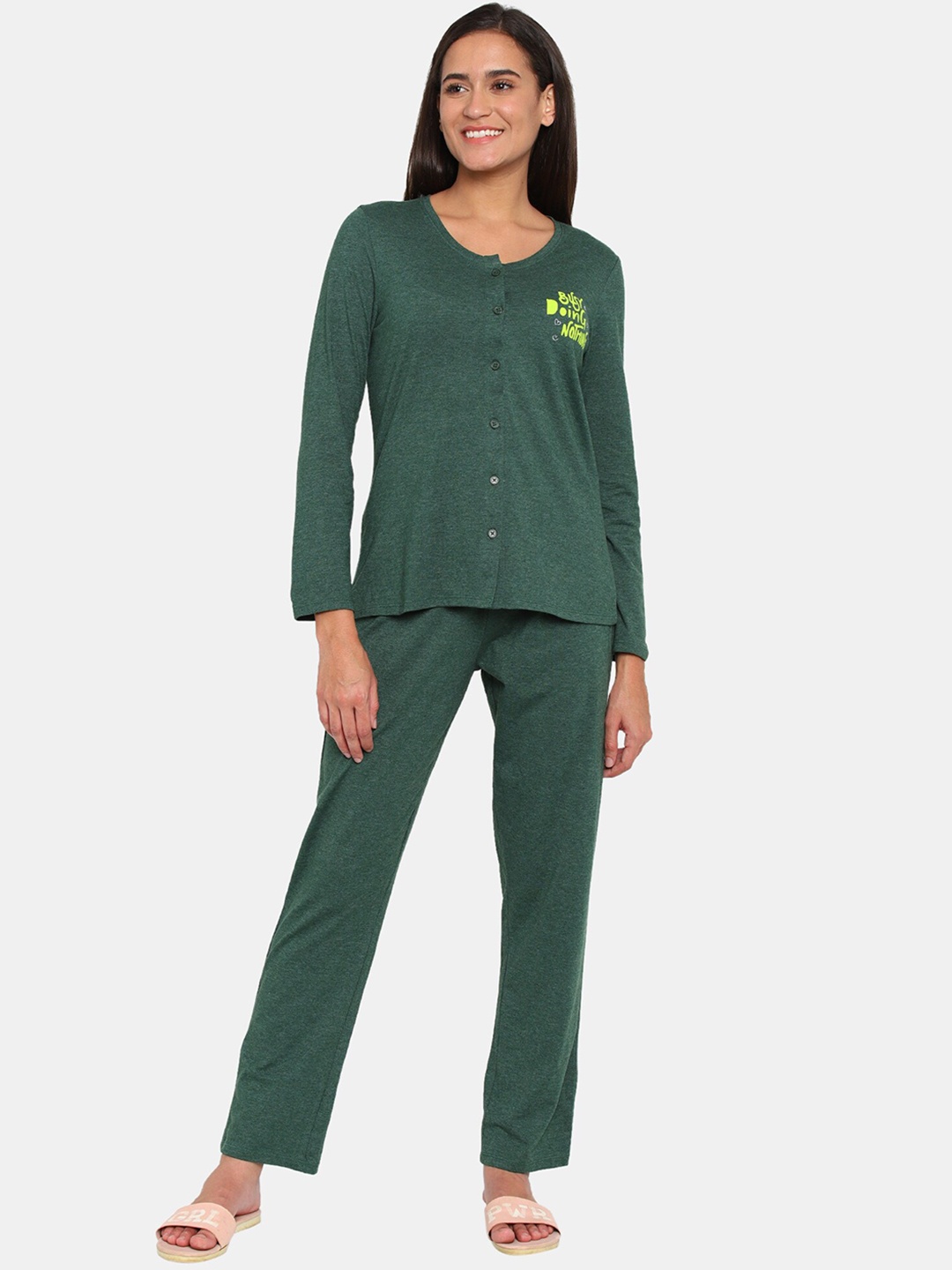 

Rosaline by Zivame Women Green Night suit