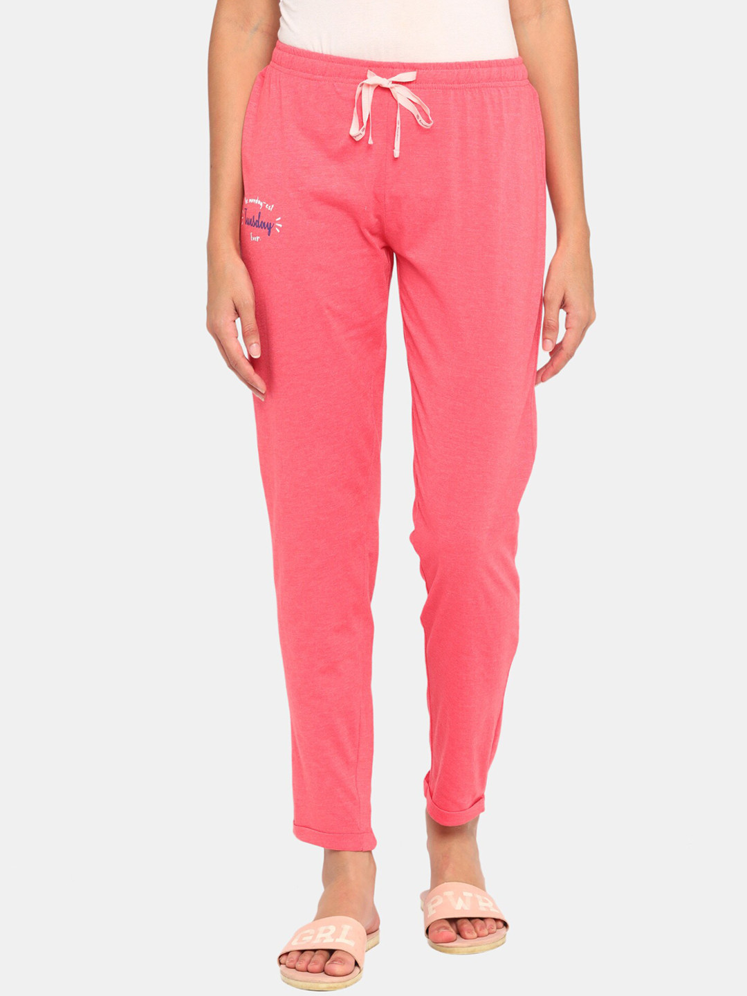 

Rosaline by Zivame Women Pink Solid Lounge Pants