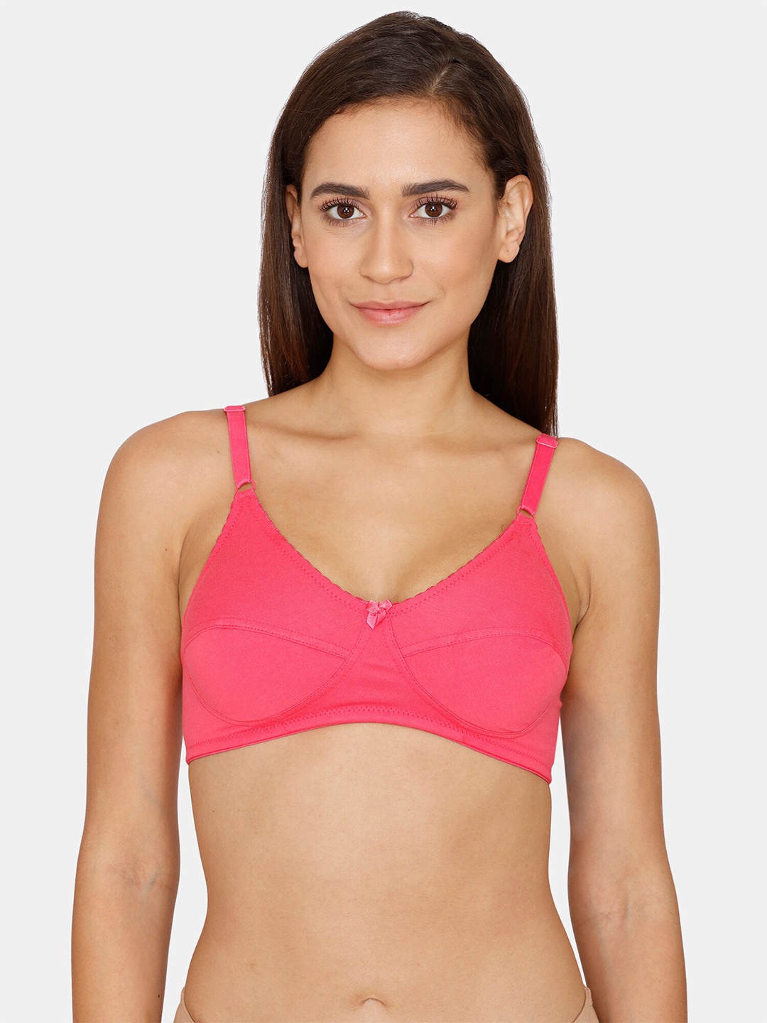 

Rosaline by Zivame Pink Non-Padded Half Coverage T-Shirt Bra