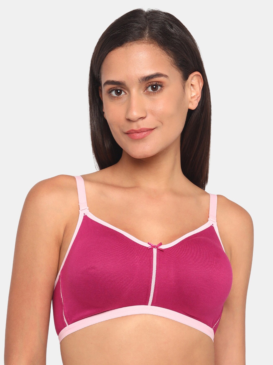 

Rosaline by Zivame Purple & White Non Padded Non Wired Bra