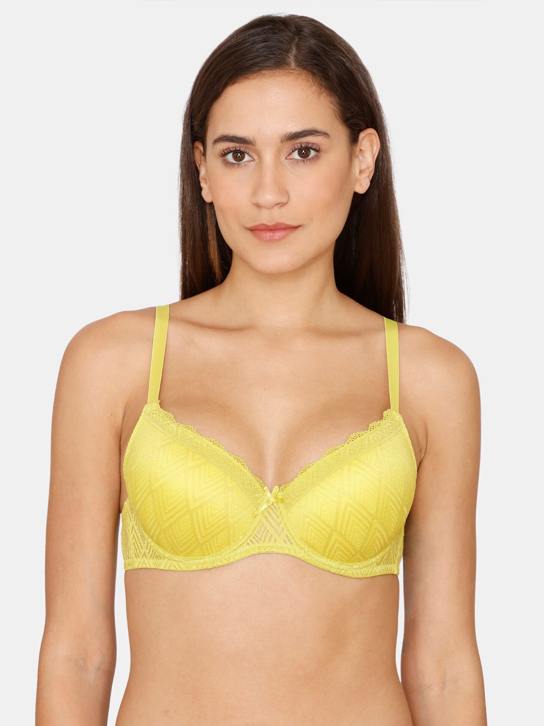 

Rosaline by Zivame Women Yellow Non Padded Underwired T Shirt Bra