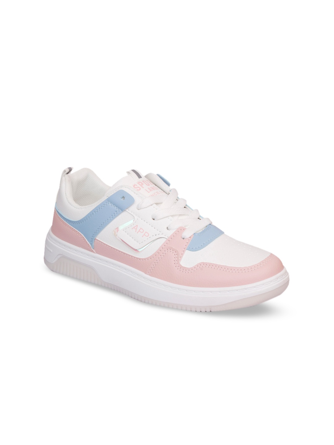 

MOZAFIA Women White Colourblocked PU Sneakers