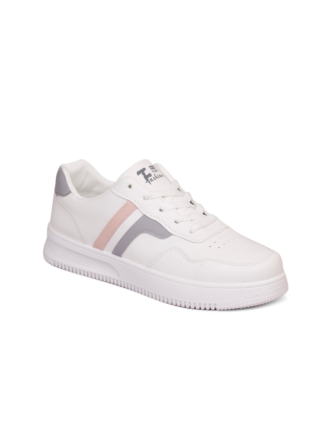 

MOZAFIA Women White Textured PU Sneakers