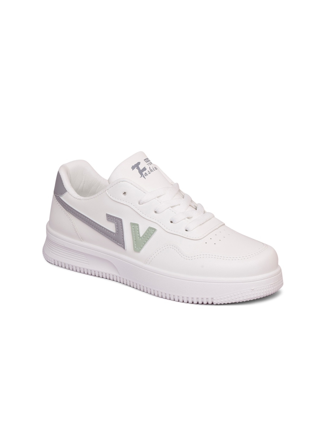 

MOZAFIA Women White & Grey Printed Sneakers