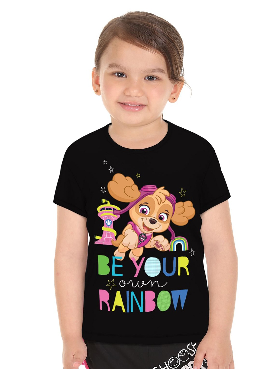 

Donuts Girls Black & Brown Printed T-shirt