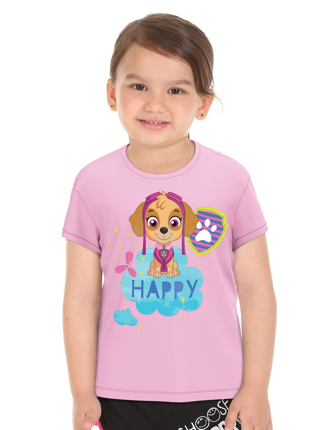 

Donuts Girls Pink Paw Patrol Printed Cotton T-shirt
