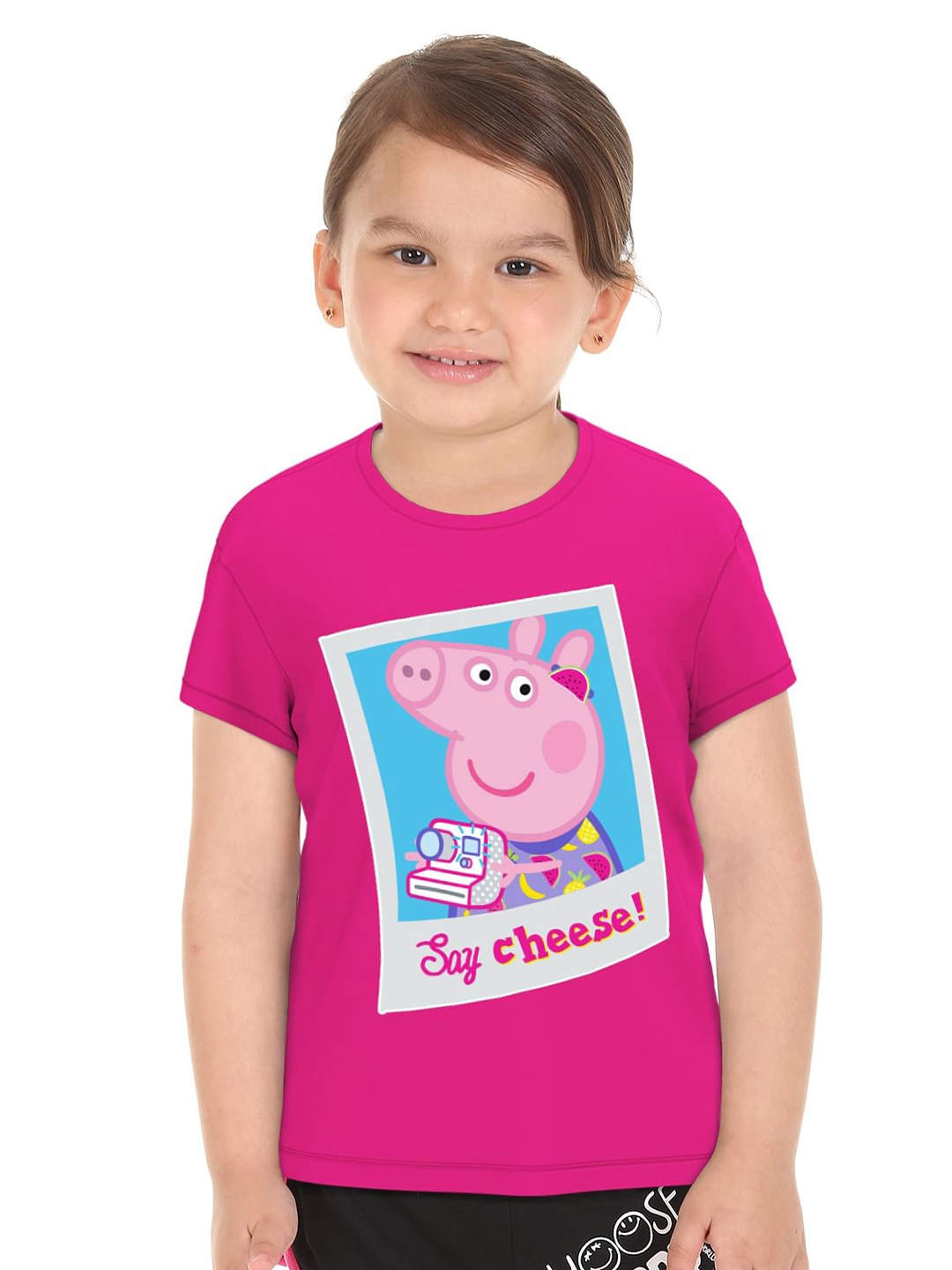 

Donuts Girls Pink Peppa Pig Printed T-shirt