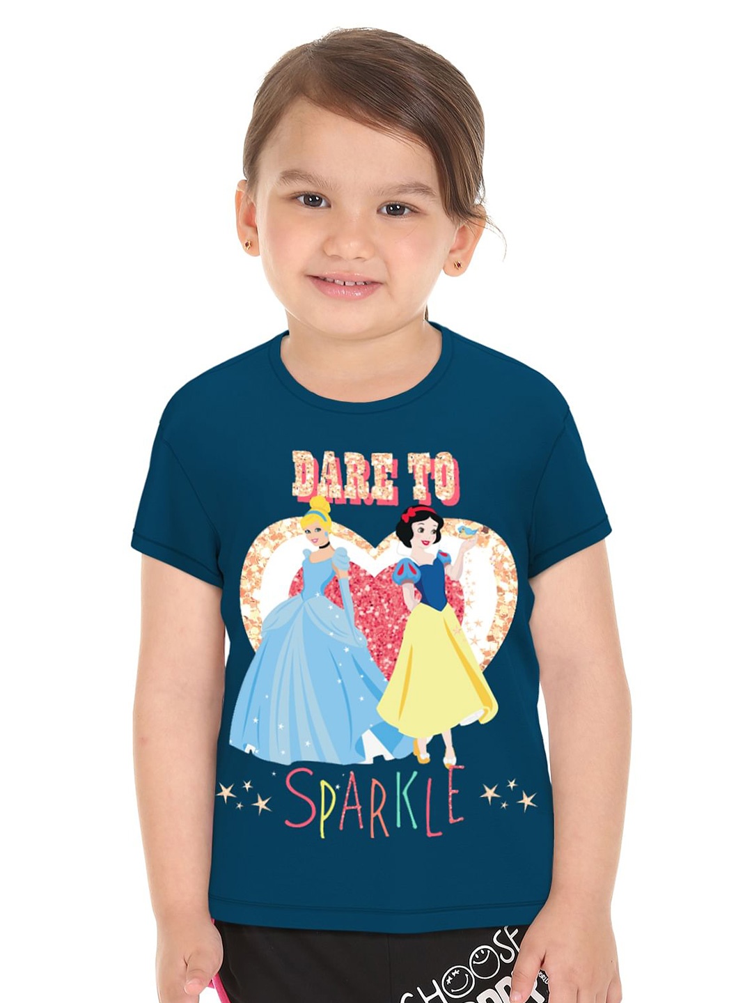 

Donuts Girls Blue Disney Princess Printed T-shirt