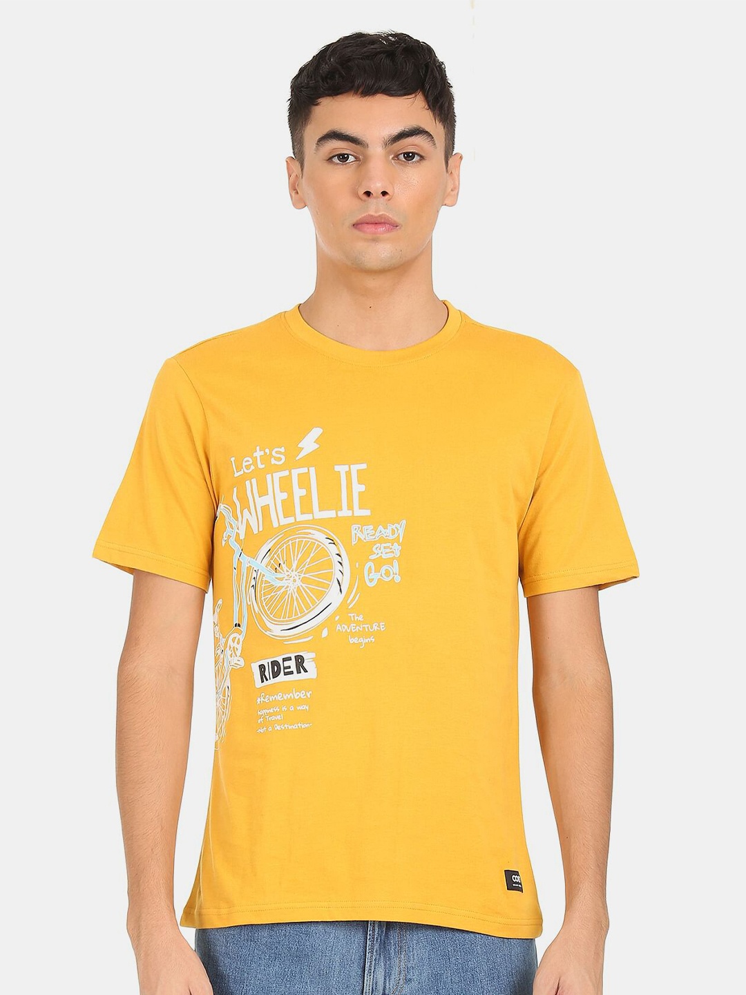 

Colt Men Yellow Typography Printed Pure Cotton T-shirt