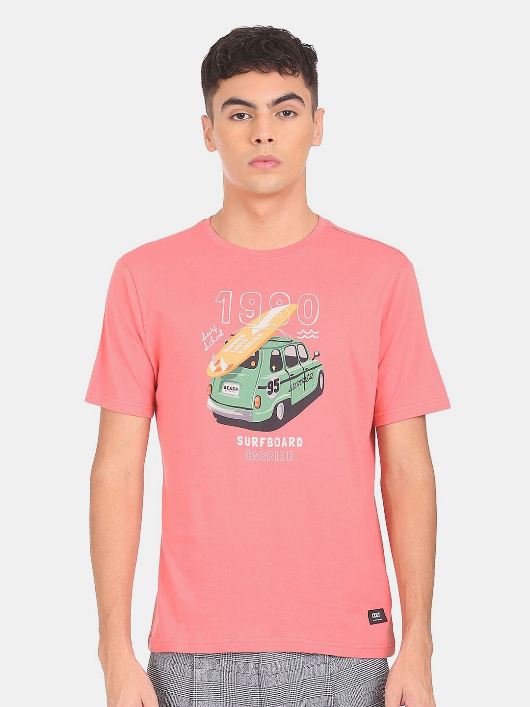 

Colt Men Pink Printed Cotton T-shirt
