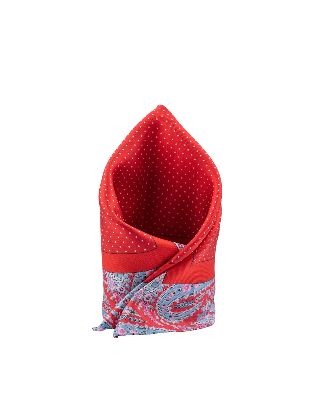 

The Tie Hub Men Red Silk Printed Pocket Squares