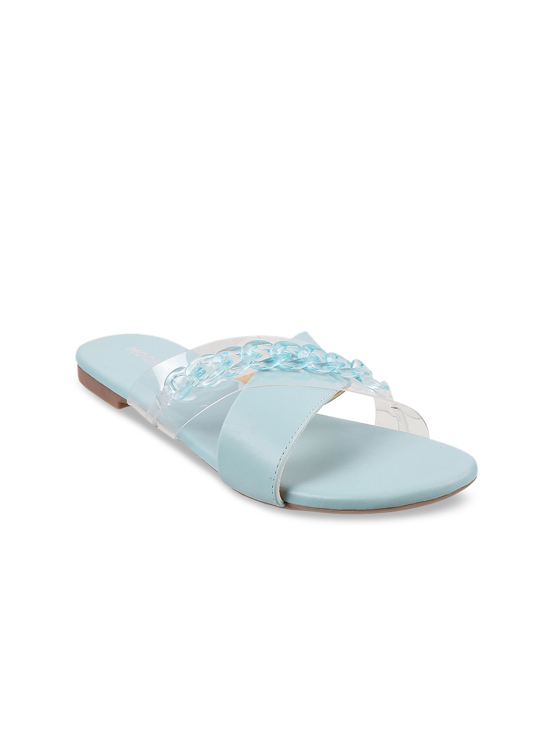 

Mochi Women Blue Embellished Open Toe Flats